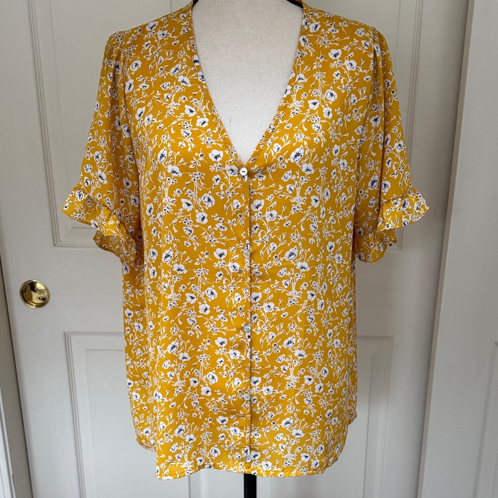 Floral Yellow Women's Top